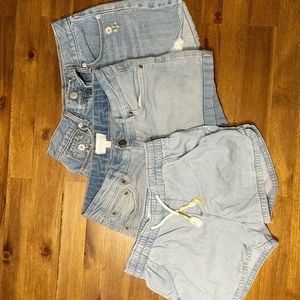 Lot of 3 girls denim shorts